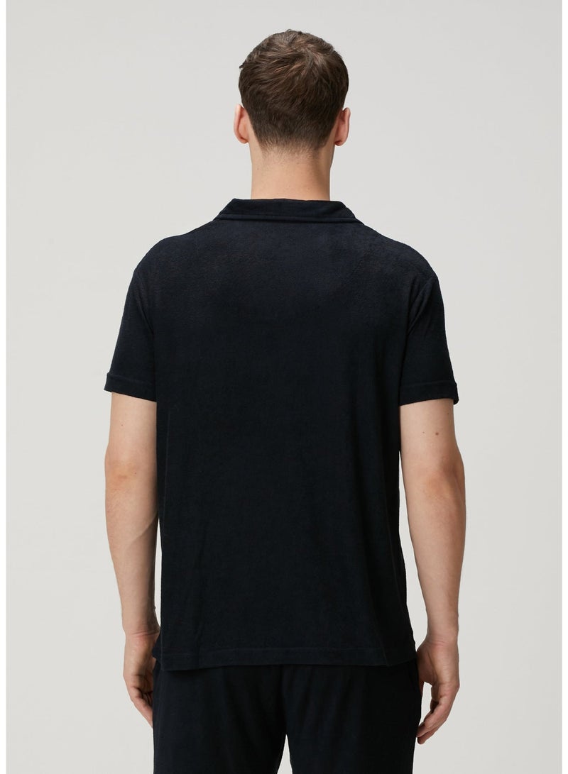 Simpleqloth | Muscle Up Fit: Dark Navy Modal Polo Towel Tshirt – Defining the Masculine Silhouette - Image 5